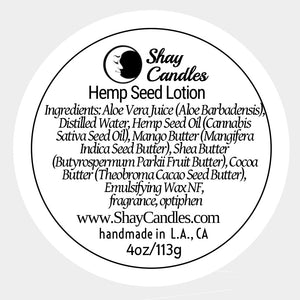 Green Tea, Lemongrass scent Hemp Seed Lotion ||4oz Glass Jar |”TRANQUILITY”