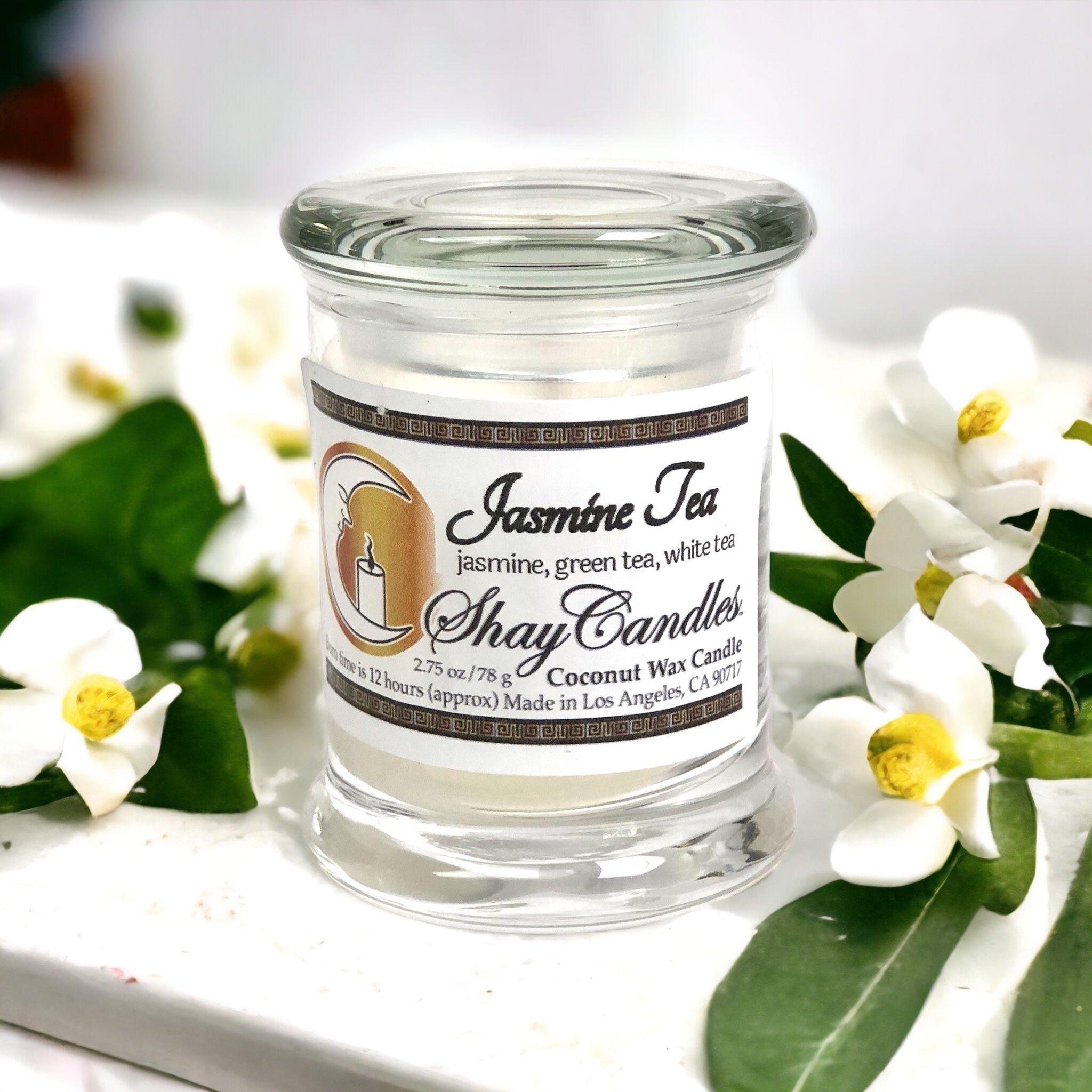 Jasmine and Green Tea scented 2.75 oz Candle, ”JASMINE TEA”