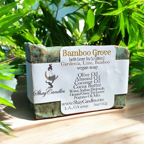 Gardenia, Lime, Bamboo Bar of Soap with Scrubbies  ||”BAMBOO GROVE”
