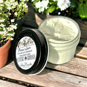 Orange Blossom, Sandalwood scent Hemp Lotion ||4oz Glass Jar |”PEACE and LOVE”