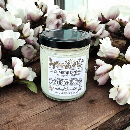 Lily, Magnolia, Blueberry Scent 6oz Candle ||Coconut Wax ||”CASHMERE DREAMS”