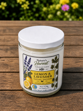 Lemon, Lavender Scented 6oz Candle ||Coconut Wax||”LEMON & LAVENDER”