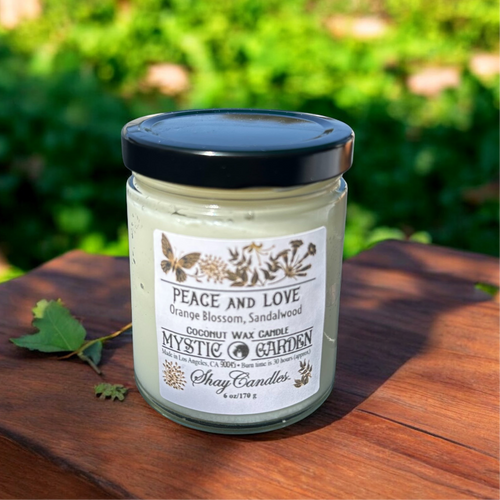Orange Blossom, Sandalwood Scent 6oz Candle ||Coconut Wax ||”PEACE and LOVE”