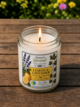 Lemon, Lavender Scented 6oz Candle ||Coconut Wax||”LEMON & LAVENDER”