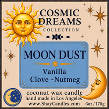 Vanilla, Clove, Nutmeg Scent 6oz Candle ||Coconut Wax || “MOON DUST”