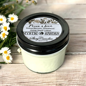 Orange Blossom, Sandalwood Scent / PEACE and LOVE GIFT SET  / Vegan Soap, Coconut Wax Candle, Hemp Seed Lotion