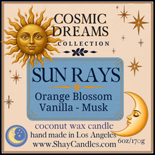 Orange Blossoms, Vanilla, Musk Scent 6oz Candle ||Coconut Wax || “SUN RAYS”