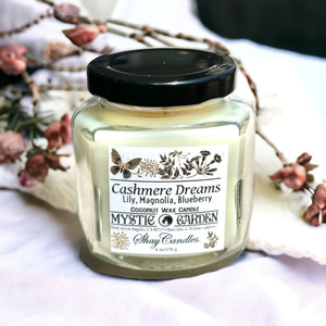 Lily, Magnolia, Blueberry Scent 6oz Candle ||Coconut Wax ||”CASHMERE DREAMS”