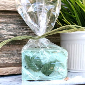 Spearmint Leaf, Eucalyptus Scent / HERBAL MINT GIFT SET / Vegan Soap, Coconut Wax Candle, Hemp Seed Lotion