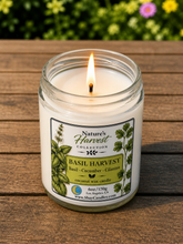 Basil, Cucumber, Cilantro Scent 6oz Candle ||Coconut Wax ||”BASIL HARVEST”