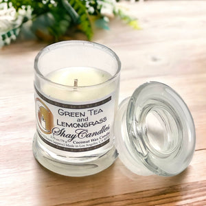 Green Tea + Lemongrass scented 2.75 oz Candle ||Coconut Wax ||
