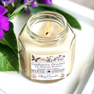 Lily, Magnolia, Blueberry Scent 6oz Candle & 4oz Vegan Soap Set “CASHMERE DREAMS”