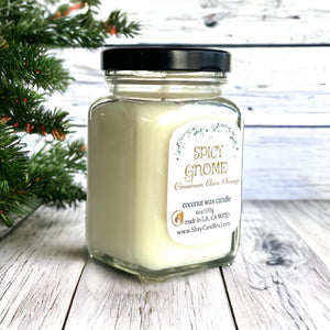 Cinnamon, Clove, Orange Scent 6oz Candle & 5oz Vegan Soap Set “SPICY GNOME”