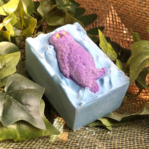Blackberry, Violet Leaf, Oak scent Bar of Soap  || 4 ounce handmade, “THE PURPLE OWL” vegan soap
