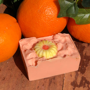 Orange Blossom, Sandalwood Bar of Soap  || 4 ounce handmade, “PEACE and LOVE” vegan soap
